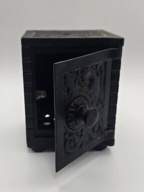 Antique Kenton Brand Mini Savings Bank Safe Bank Unlocked Cast Iron